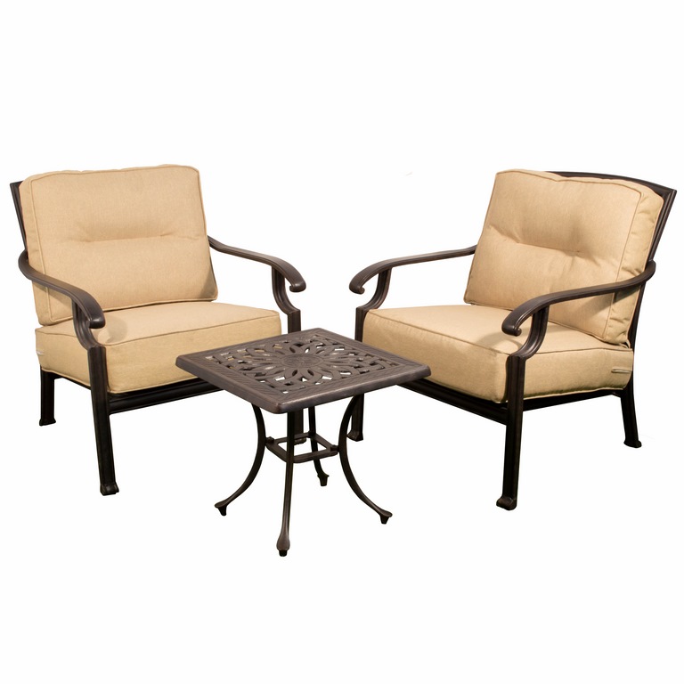 53cm Low Table & 2 Lounge Chairs - Outside Edge Garden Furniture